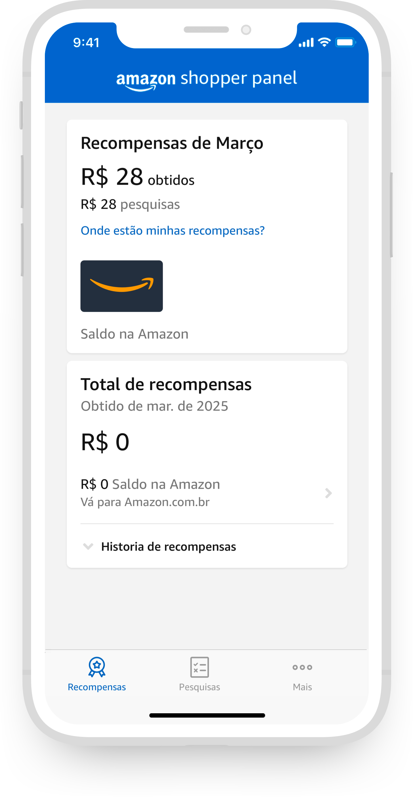 Screenshot of Shopper Panel app